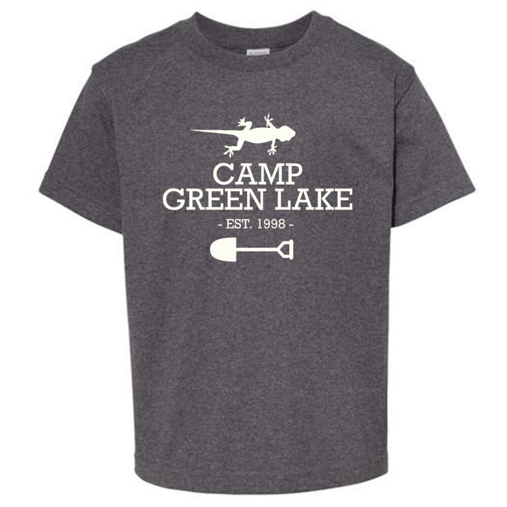 NWT Youth "Camp Green Lake" Lizard Crew Neck T-shirt - Charcoal